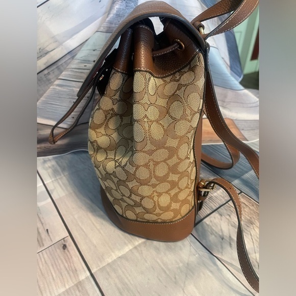 Coach of New York Dempsey Drawstring Backpack Jacquard w/patch & stripe 🔥EUC - Picture 6 of 9